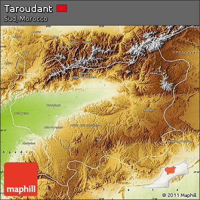 Physical Map of Taroudant