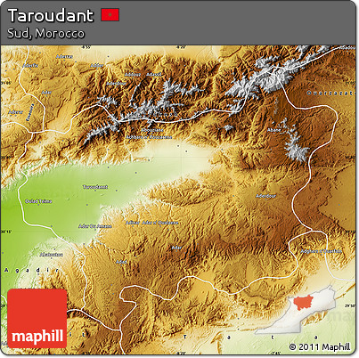 Physical Map of Taroudant
