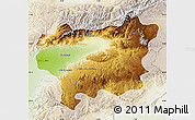 Physical Map of Taroudant, lighten