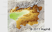 Physical Map of Taroudant, lighten, semi-desaturated