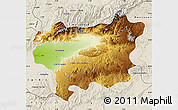 Physical Map of Taroudant, shaded relief outside