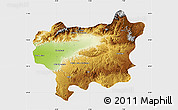Physical Map of Taroudant, single color outside