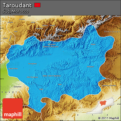 Political Map of Taroudant, physical outside
