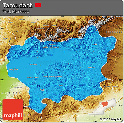 Political Map of Taroudant, physical outside