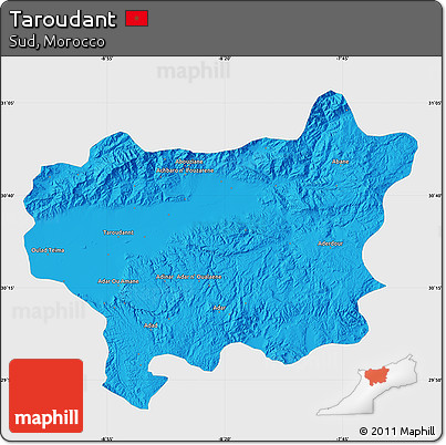 Political Map of Taroudant, single color outside
