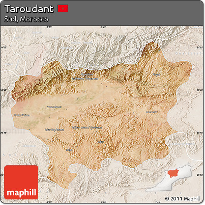 Satellite Map of Taroudant, lighten