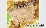 Satellite Map of Taroudant, physical outside
