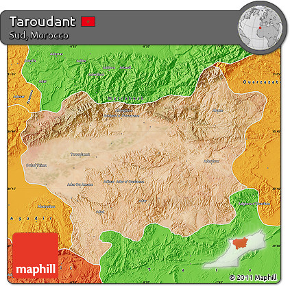 Satellite Map of Taroudant, political outside