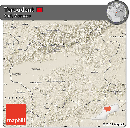 Shaded Relief Map of Taroudant