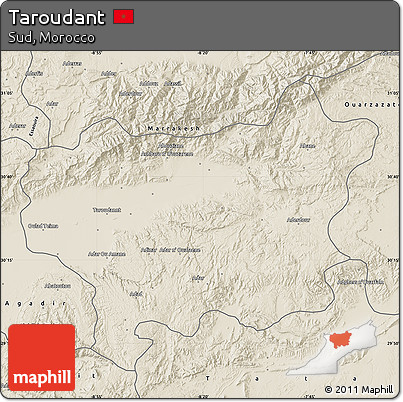Shaded Relief Map of Taroudant