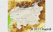 Shaded Relief Map of Taroudant, physical outside