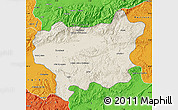Shaded Relief Map of Taroudant, political outside