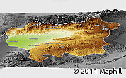 Physical Panoramic Map of Taroudant, darken, desaturated