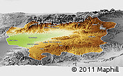Physical Panoramic Map of Taroudant, desaturated