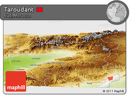 Physical Panoramic Map of Taroudant