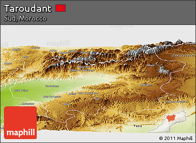 Physical Panoramic Map of Taroudant