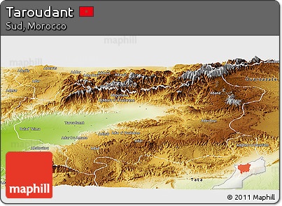 Physical Panoramic Map of Taroudant