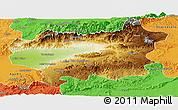 Physical Panoramic Map of Taroudant, political outside