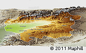 Physical Panoramic Map of Taroudant, semi-desaturated
