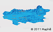 Political Panoramic Map of Taroudant, cropped outside