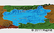 Political Panoramic Map of Taroudant, darken
