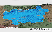 Political Panoramic Map of Taroudant, darken, semi-desaturated