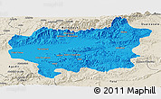 Political Panoramic Map of Taroudant, shaded relief outside