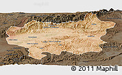 Satellite Panoramic Map of Taroudant, darken