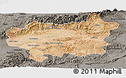 Satellite Panoramic Map of Taroudant, darken, semi-desaturated