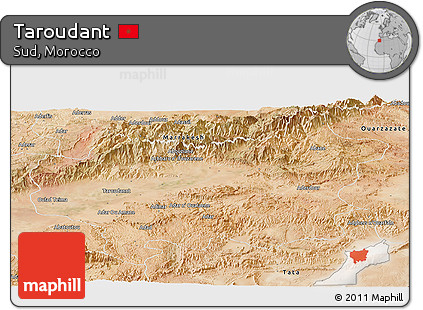 Satellite Panoramic Map of Taroudant