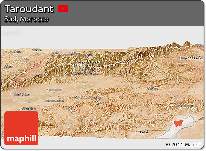 Satellite Panoramic Map of Taroudant