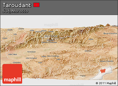 Satellite Panoramic Map of Taroudant