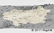 Shaded Relief Panoramic Map of Taroudant, darken, desaturated