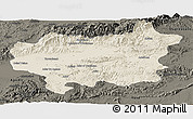 Shaded Relief Panoramic Map of Taroudant, darken