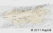 Shaded Relief Panoramic Map of Taroudant, lighten, desaturated