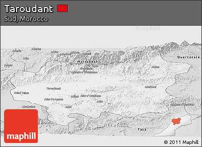 Silver Style Panoramic Map of Taroudant