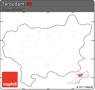 Blank Simple Map of Taroudant, cropped outside, no labels