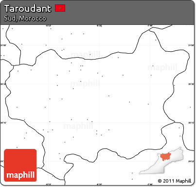 Blank Simple Map of Taroudant, no labels