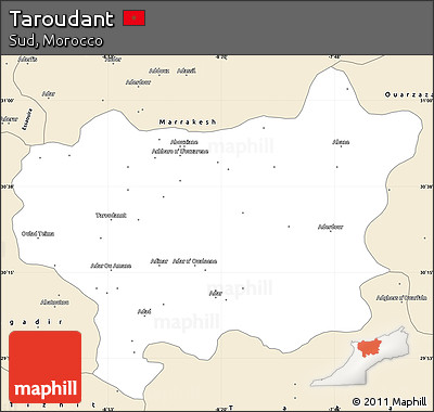 Classic Style Simple Map of Taroudant