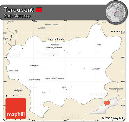 Classic Style Simple Map of Taroudant