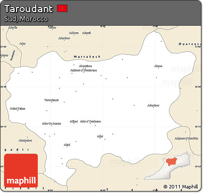 Classic Style Simple Map of Taroudant