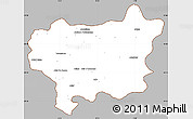 Gray Simple Map of Taroudant, cropped outside