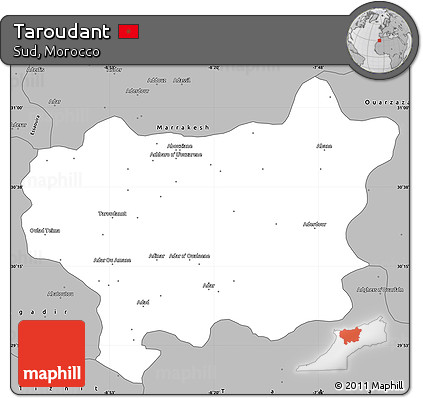 Gray Simple Map of Taroudant