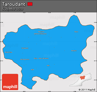 Political Simple Map of Taroudant, cropped outside