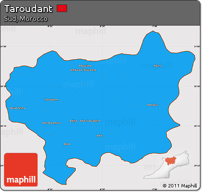 Political Simple Map of Taroudant, cropped outside