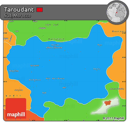 Political Simple Map of Taroudant