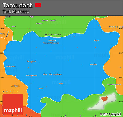 Political Simple Map of Taroudant