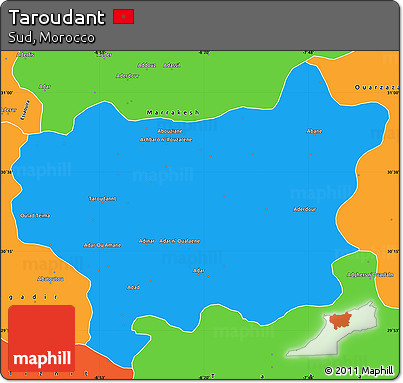 Political Simple Map of Taroudant