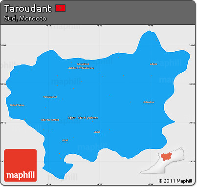 Political Simple Map of Taroudant, single color outside
