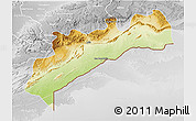 Physical 3D Map of Tata, lighten, desaturated